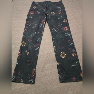 Bandolino Black Floral Straight Leg Jeans